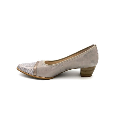 Escarpin confortable cuir argent | Grande taille femme | Géo Reino