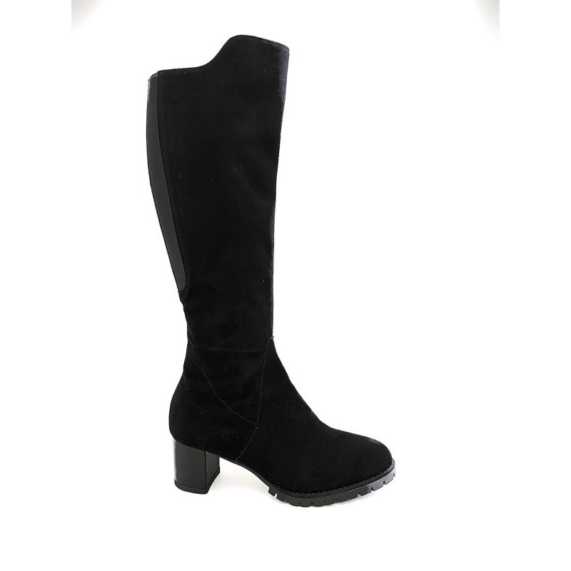 Botte à talon en nubuck noir | Petite pointure femme | Ellen Kassel