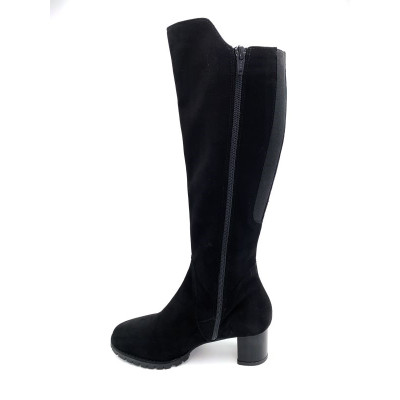 Botte à talon en nubuck noir | Petite pointure femme | Ellen Kassel