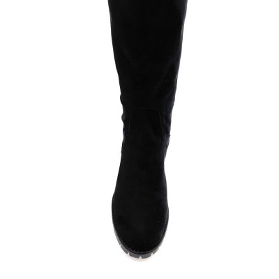 Botte à talon en nubuck noir | Petite pointure femme | Ellen Kassel