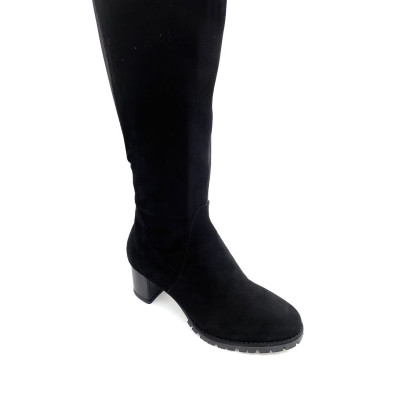 Botte à talon en nubuck noir | Petite pointure femme | Ellen Kassel