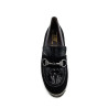 Mocassin à talon en velours vernis noir | Petite taille femme | Mini Maxi