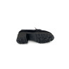 Mocassin à talon en velours vernis noir | Petite taille femme | Mini Maxi
