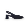 Escarpin ouvert à l'arrière en nubuck noir|Grande taille femme|Gabor