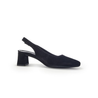 Escarpin ouvert à l'arrière en nubuck noir|Grande taille femme|Gabor