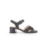 sandale cuir lisse noire bride avant du pied| Grande taille femme | Gabor