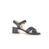 sandale cuir lisse noire bride avant du pied| Grande taille femme | Gabor