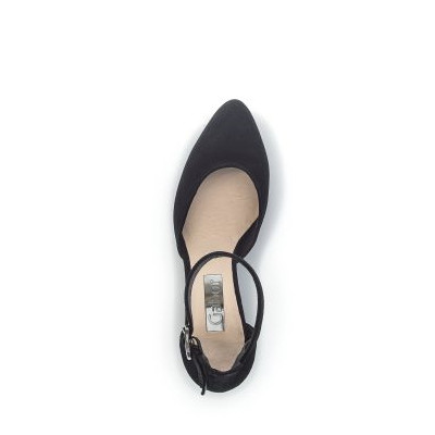 escarpin d'été nubuck noir  | Grande taille femme | Gabor