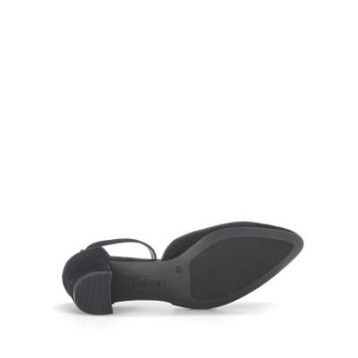 escarpin d'été nubuck noir  | Grande taille femme | Gabor