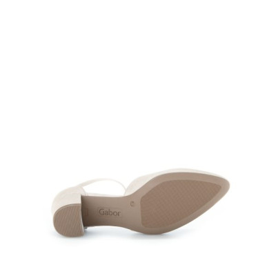 Escarpin bride cheville cuir blanc-cassé|Grande taille femme|Gabor