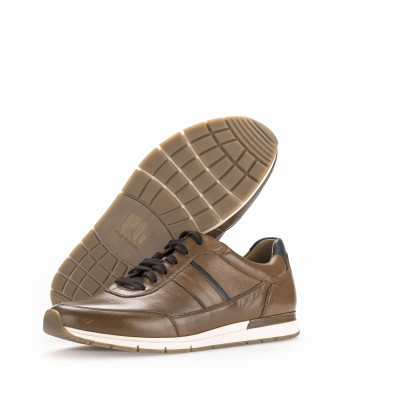 tennis sport cognac en cuir lisse à lacets| Grande taille homme| PIUS GABOR