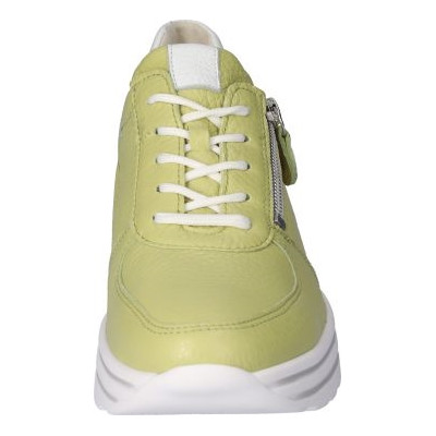 Basket confort à lacets + zip en cuir jaune | Grande pointure femme | Waldlaufer