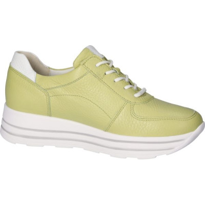 Basket confort à lacets + zip en cuir jaune | Grande pointure femme | Waldlaufer