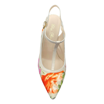 escarpin arrière ouvert fleurie 58469