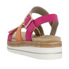 Sandale confort avec velcros cuir fushia-orange|Grande taille femme|Remonte