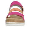 Sandale confort avec velcros cuir fushia-orange|Grande taille femme|Remonte