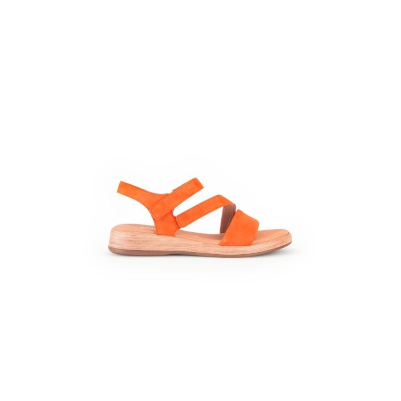 Sandale chèvre velours mandarine|Grande taille femme|Gabor