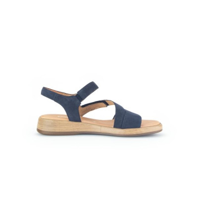 Sandale chèvre velours marine|Grande taille femme|Gabor
