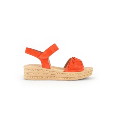 Sandale en chèvre-velours orange|Grande taille femme|Gabor