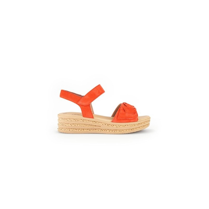 Sandale en chèvre-velours orange|Grande taille femme|Gabor