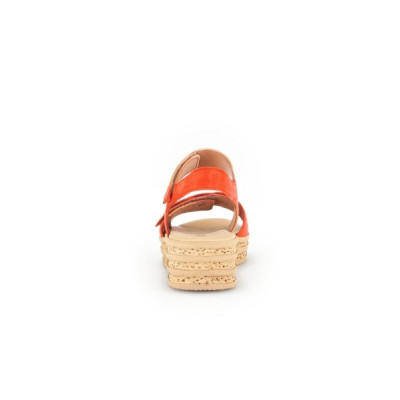 Sandale en chèvre-velours orange|Grande taille femme|Gabor