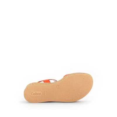 Sandale en chèvre-velours orange|Grande taille femme|Gabor