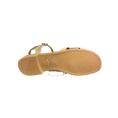 Sandale plate velours cuir taupe |Grande taille femme|Geo Reino