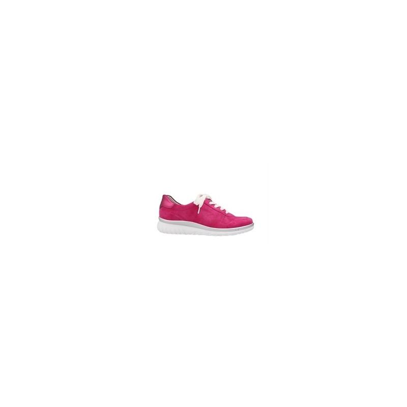 Sneakers sport en chèvre-velours et cuir fushia|Petite taille femme|Semler