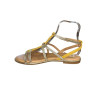 Sandale plate en cuir or et moutarde|Grande taille femme|Adige