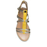 Sandale plate en cuir or et moutarde|Grande taille femme|Adige