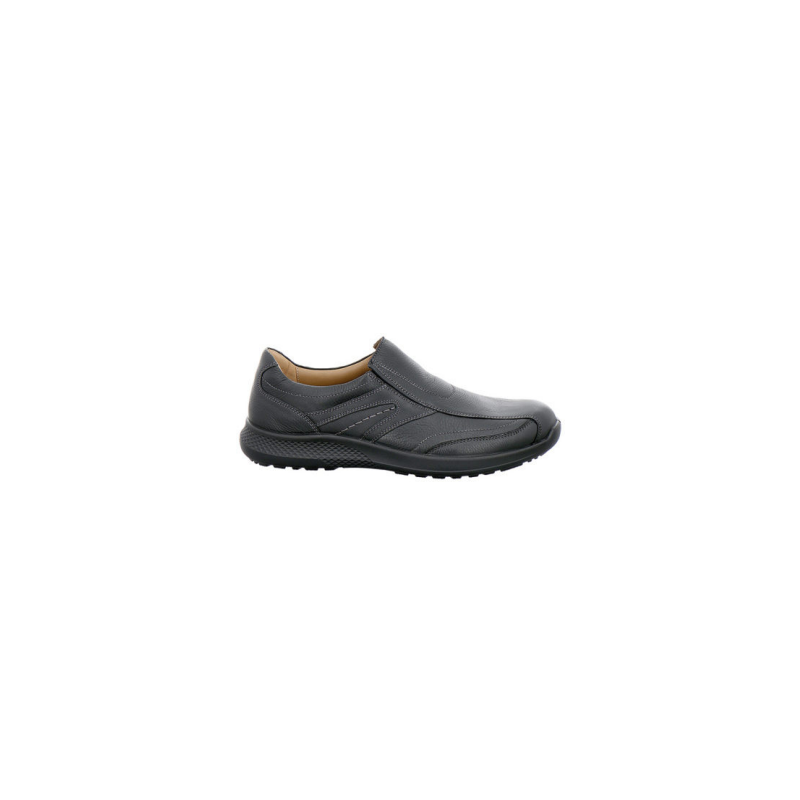 Mocassin grande largeur en cuir noir|Grande taille homme|Jomos