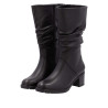 botte 3/4 cuir noir|Grande taille femme|Remonte
