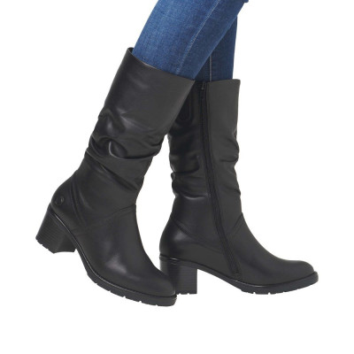 botte 3/4 cuir noir|Grande taille femme|Remonte