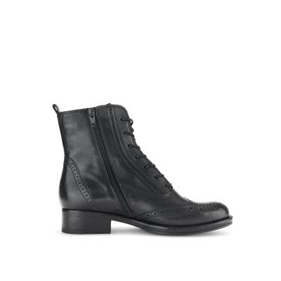 Bottillon cuir lisse noir bout golf|Grande taille femme|Gabor