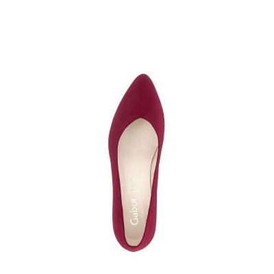 Escarpin bout pointu chèvre-velours rouge|Grande taille femme|Gabor