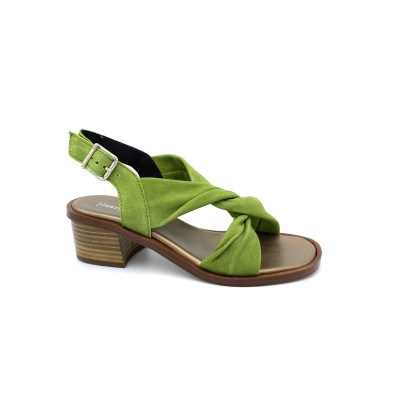 Sandale verte à talon| Petite taille femme | Ellen Kassel