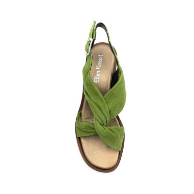 Sandale verte à talon| Petite taille femme | Ellen Kassel
