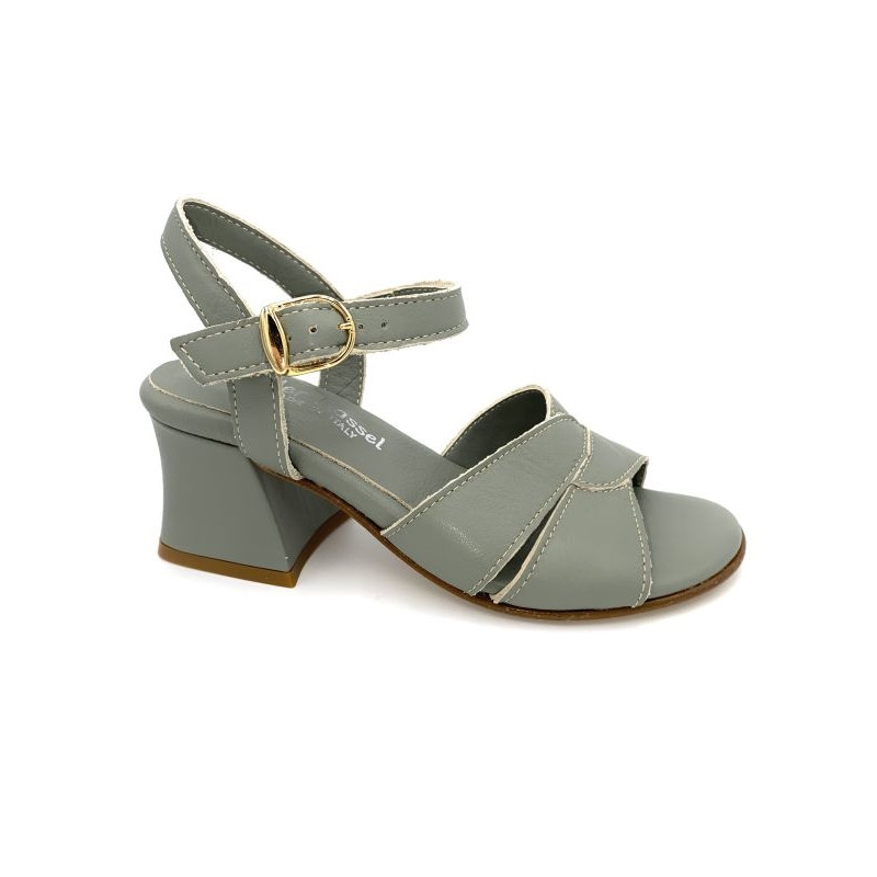 Talon décroché sandale verte | Petite pointure femme| Ellen Kassel