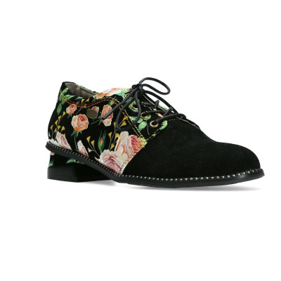 Derby lacets fleuri| grande taille femme| Laura Vita