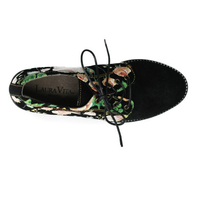 Derby lacets fleuri| grande taille femme| Laura Vita