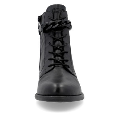 Bottine à lacets noire chainette amovible | grande taille femme  |Remonte