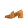 Mocassins en cuir, velours, cognac, talon, 4 cm, | petite taille femme  | Ellen Kassel