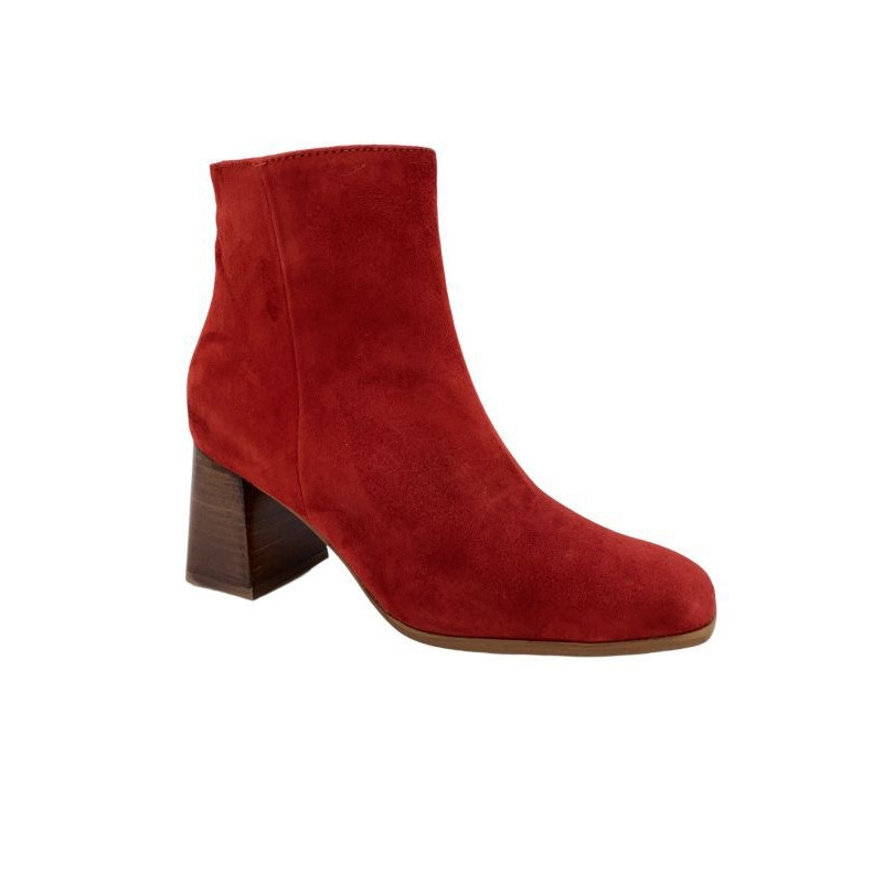 Bottines velours piment talon de 6 cm  | petite taille femme  | Ellen Kassel