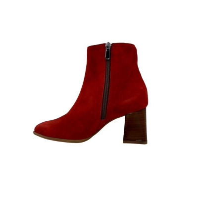 Bottines velours piment talon de 6 cm  | petite taille femme  | Ellen Kassel