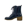 Bottines en cuir vernis bleu  | grande taille femme  |Pintodiblu