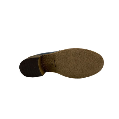 Bottines en cuir vernis bleu  | grande taille femme  |Pintodiblu