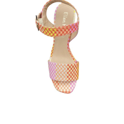 Sandale à talon et plateau en cuir multi|Petite taille femme|Ellen Kassel