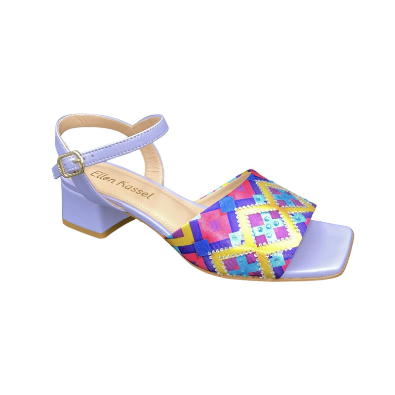 Sandale à talon multi-couleurs |Petite taille femme|Ellen Kassel