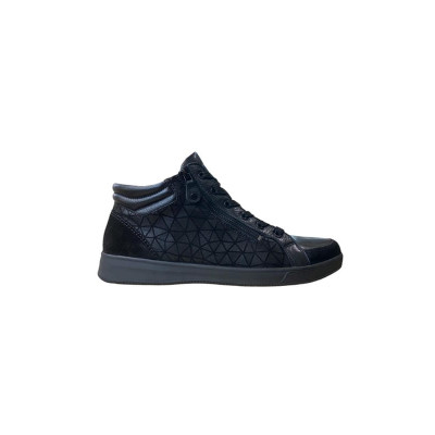 tennis montante cuir velours noir|Grande taille femme|Ara