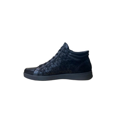 tennis montante cuir velours noir|Grande taille femme|Ara